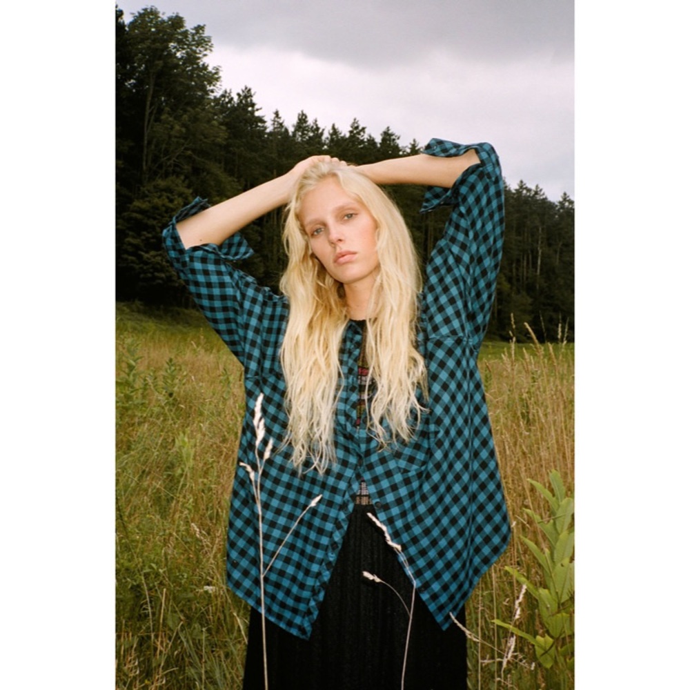 Uo Brendan Drapey Flannel Button-Down Shirt